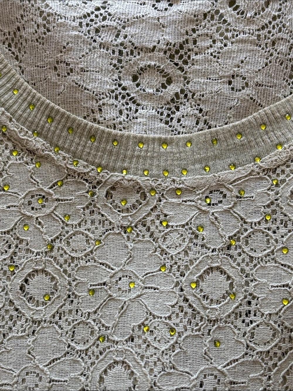 Lace-Overlay Top in Light Sage - Picture 3 of 6